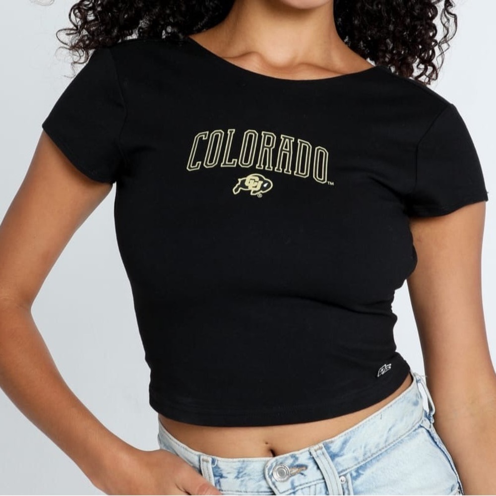 League Black Colorado Women's Crop Top